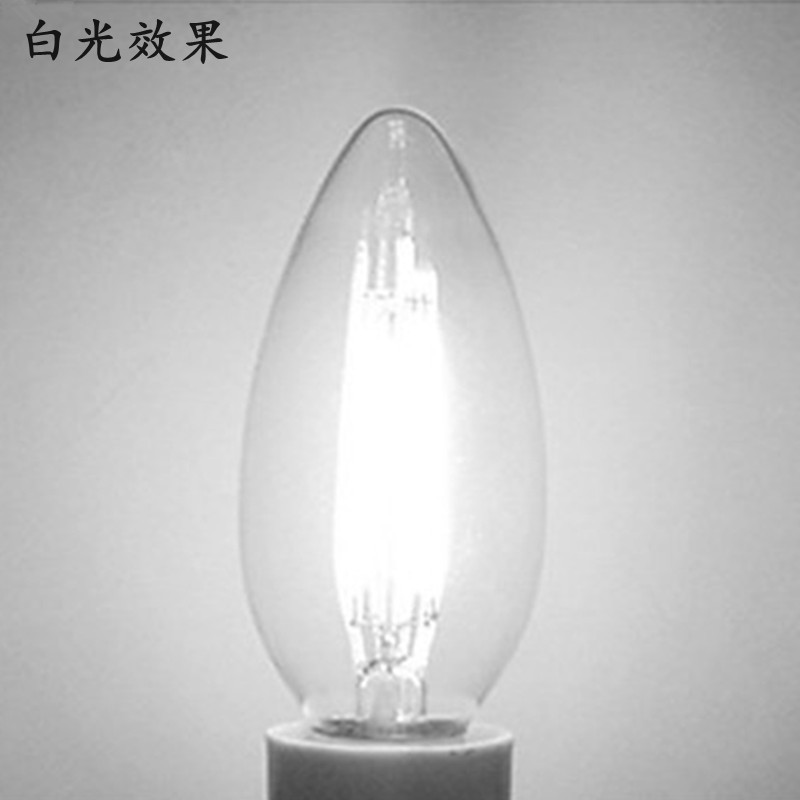 E12 E27 filament bulb, C35E14 pointed bubble led candle lamp, 2W, 4W, 6W retro tungsten filament lamp, 220v dimming Application Scenario