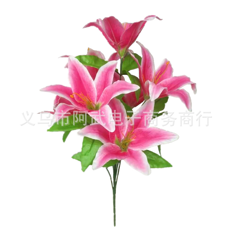 Factory direct sales of artificial flowers, lilies, wedding and home decoration flower arrangements, wholesale of 7 artificial flower art products details Picture