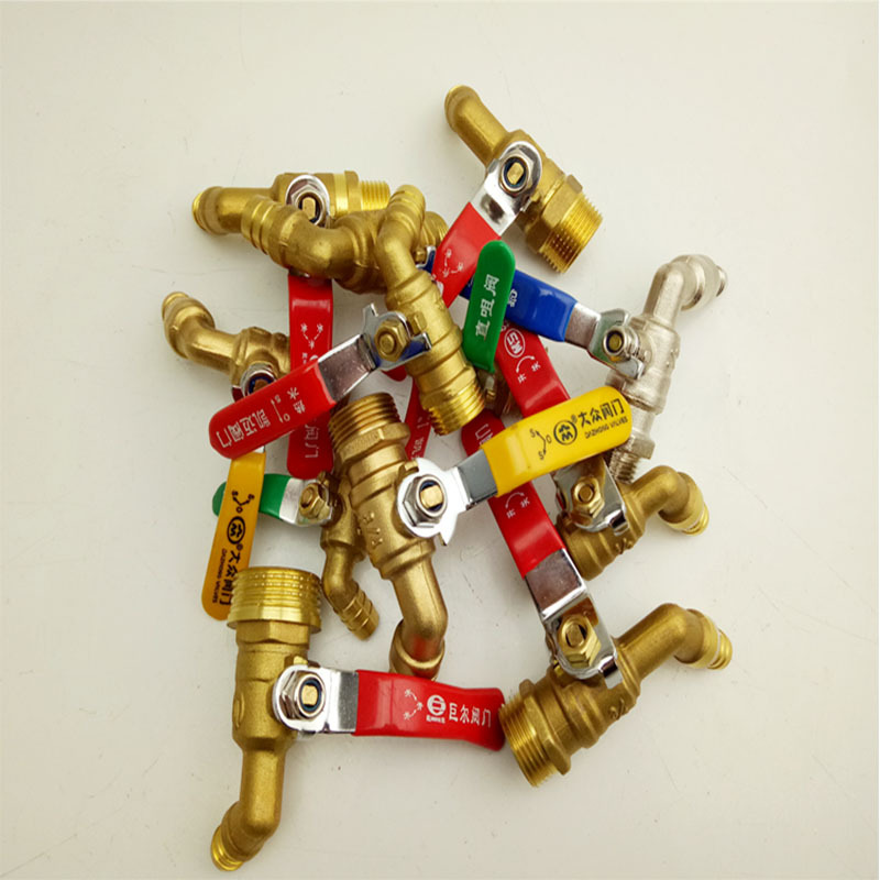 Latón engrosado codo boca de agua caliente bola núcleo válvula de lanzamiento de agua grifo de la escuela válvula de agua hirviente 4 en 6 en 1 "Brass thickened faucet para calderas details Picture