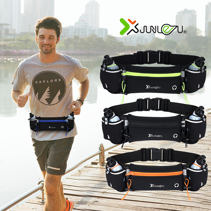 跨境新款户外运动腰包健身多功能水壶包贴身跑步手机腰包马拉松包