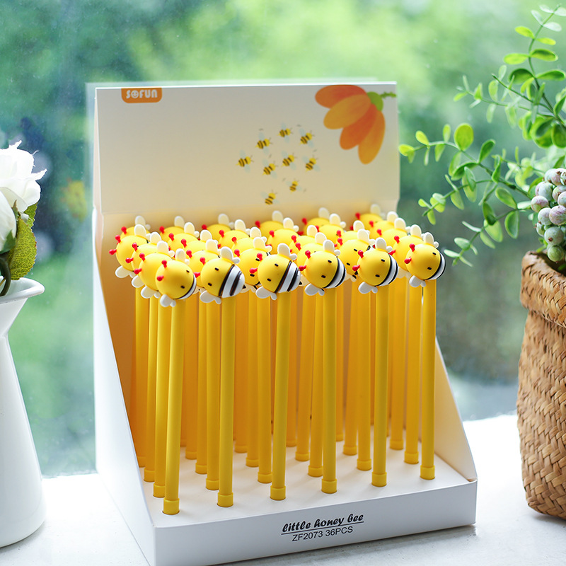 Factory direct sales of Zhongfan ZF2073 bee-shaped gel pen, creative and cute ballpoint pen, student stationery
