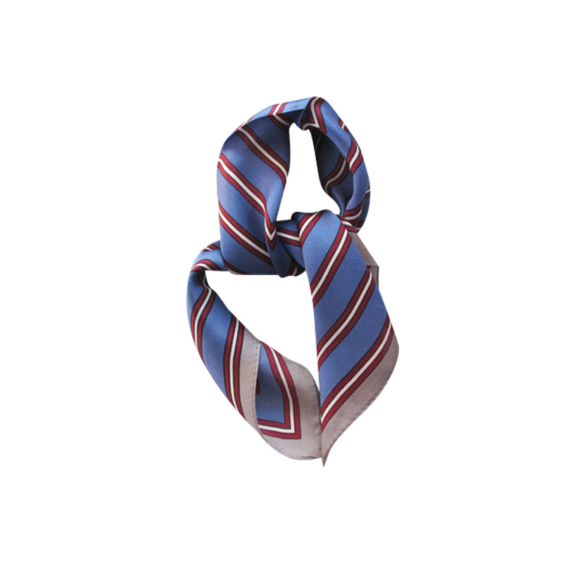 Silk Scarf Custom Logo Pattern Printed Mulberry Silk Gift Headband Long Ribbon Small Square Scarf Custom Silk Scarf Item Picture