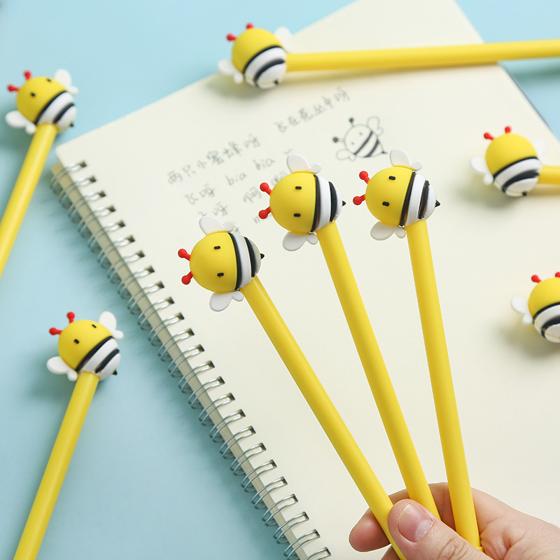 Factory direct sales of Zhongfan ZF2073 bee-shaped gel pen, creative and cute ballpoint pen, student stationery details Picture