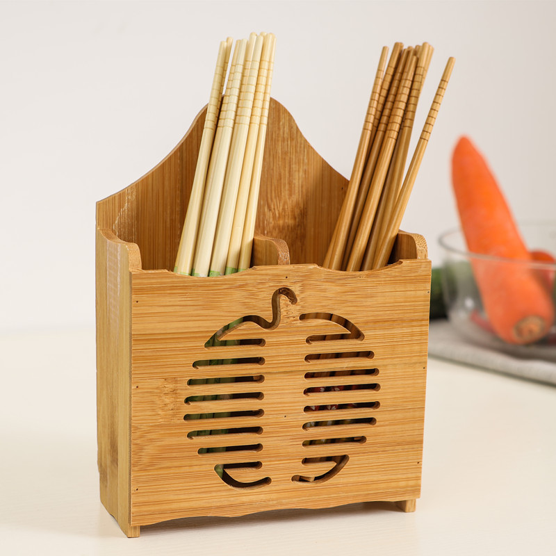 Bamboo Chopsticks Container Creative Chopsticks Container Drainable Chopsticks Stand Household Chopsticks Box Multi-Functional Kitchen Storage Rack Application Scenario