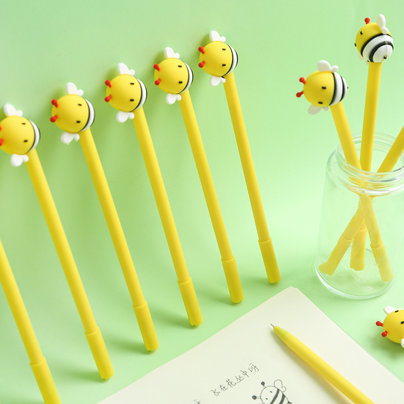 Factory direct sales of Zhongfan ZF2073 bee-shaped gel pen, creative and cute ballpoint pen, student stationery Specification image