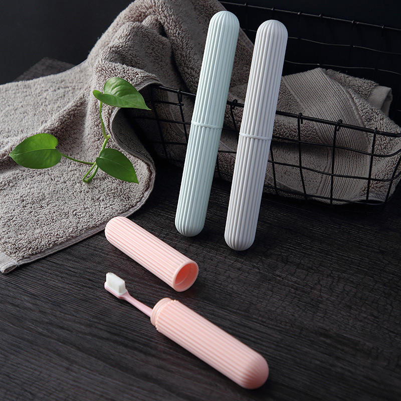 Portable toothbrush case Toothbrush storage case Simple stripe travel toiletry toothbrush bucket A box for your toothbrush details Picture