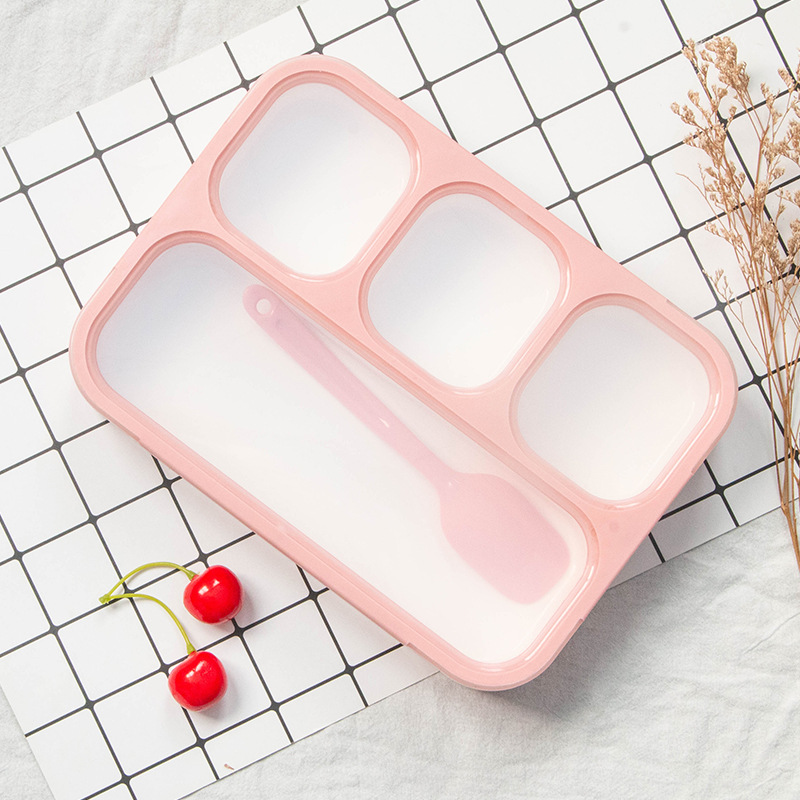 Creative grid energy lunch box, portable fast food box, thin lunch box, compartment-sealed plastic lunch box, simple lunch box Specification image