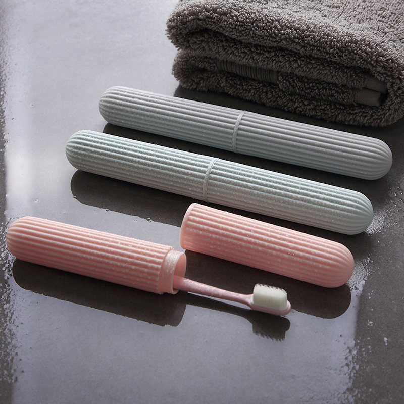 Portable toothbrush case Toothbrush storage case Simple stripe travel toiletry toothbrush bucket A box for your toothbrush full figure