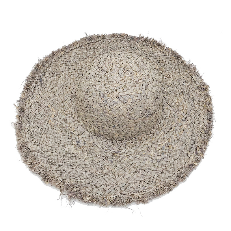Wholesale Natural Raffia Hat Sun Block Big Eave Hat Beach Hat Diy Big Edge Color Dome Hat Item Picture