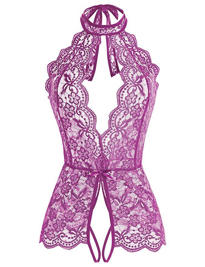 YANNI Textile offers wholesale of new European and American sex underwear, lace, cut-out and printed neck-hanging jumpsuits and sex sets Specification image
