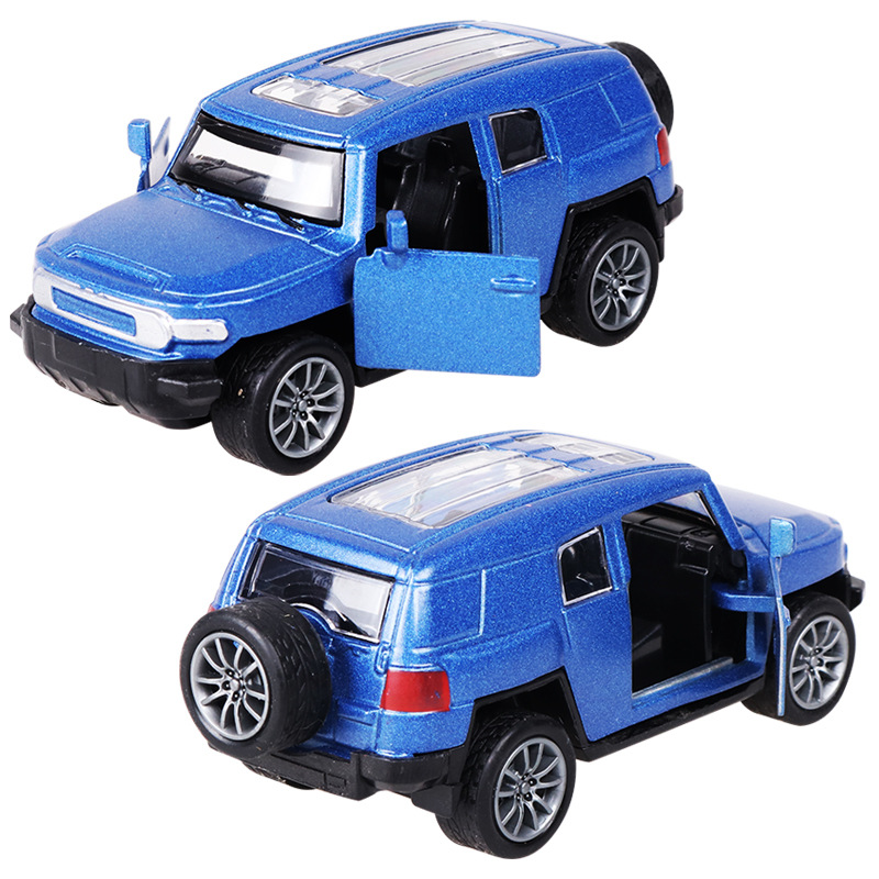 Children's alloy rebound car simulation double-door metal car, off-road vehicle, police car, military toy car set Item Picture