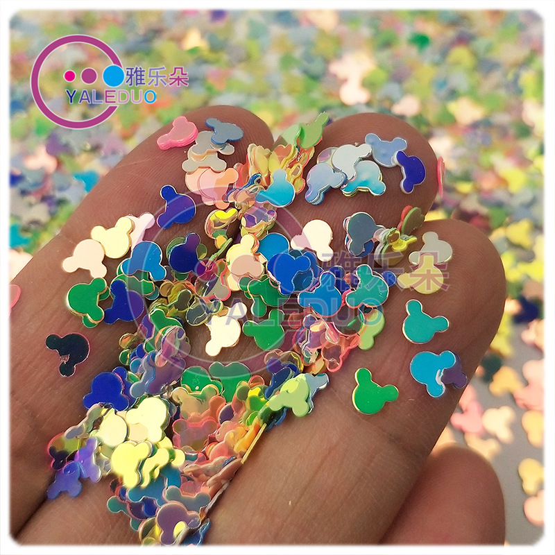 Golden Light 5mm Little Mouse Head PVC sequins Cross-border e-commerce Handmade diy nail art clothing crystal resin resin accessories details Picture