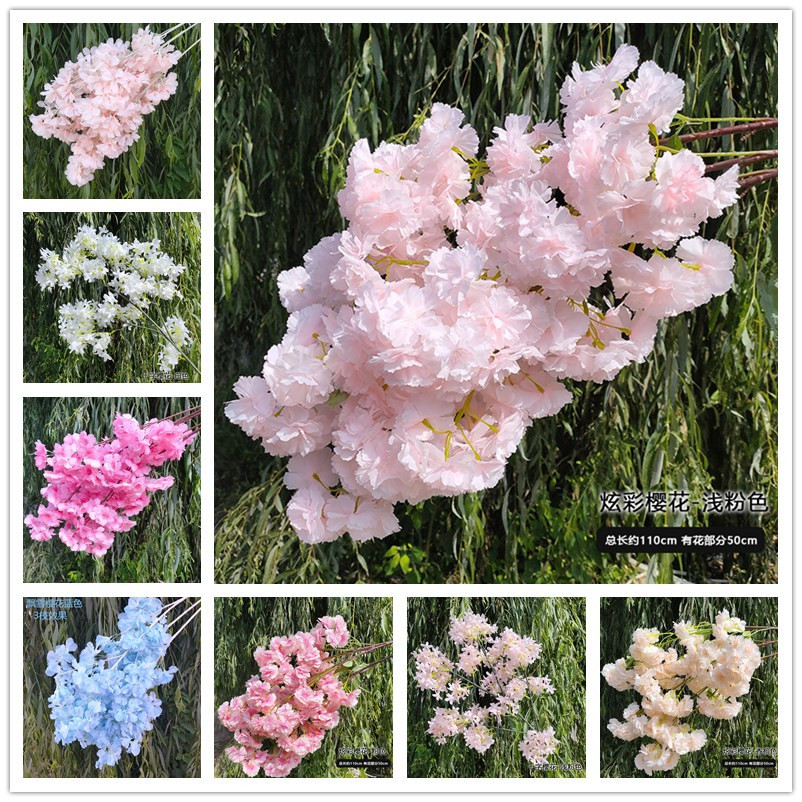 Simulation Flower Simulation Cherry Blossom Branch 4 Branches 3 Branches Pear Blossom Peach Blossom Branches Wedding Decoration Fake Flower Wholesale