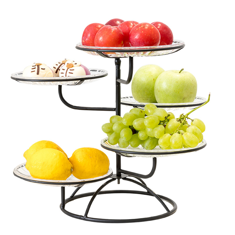 Nordic Multi-Layer Fruit Tray Living Room Household Dry Fruit Tray Receiving Snack Tray Modern Creative Net Red Dessert Tray Candy Tray Item Picture