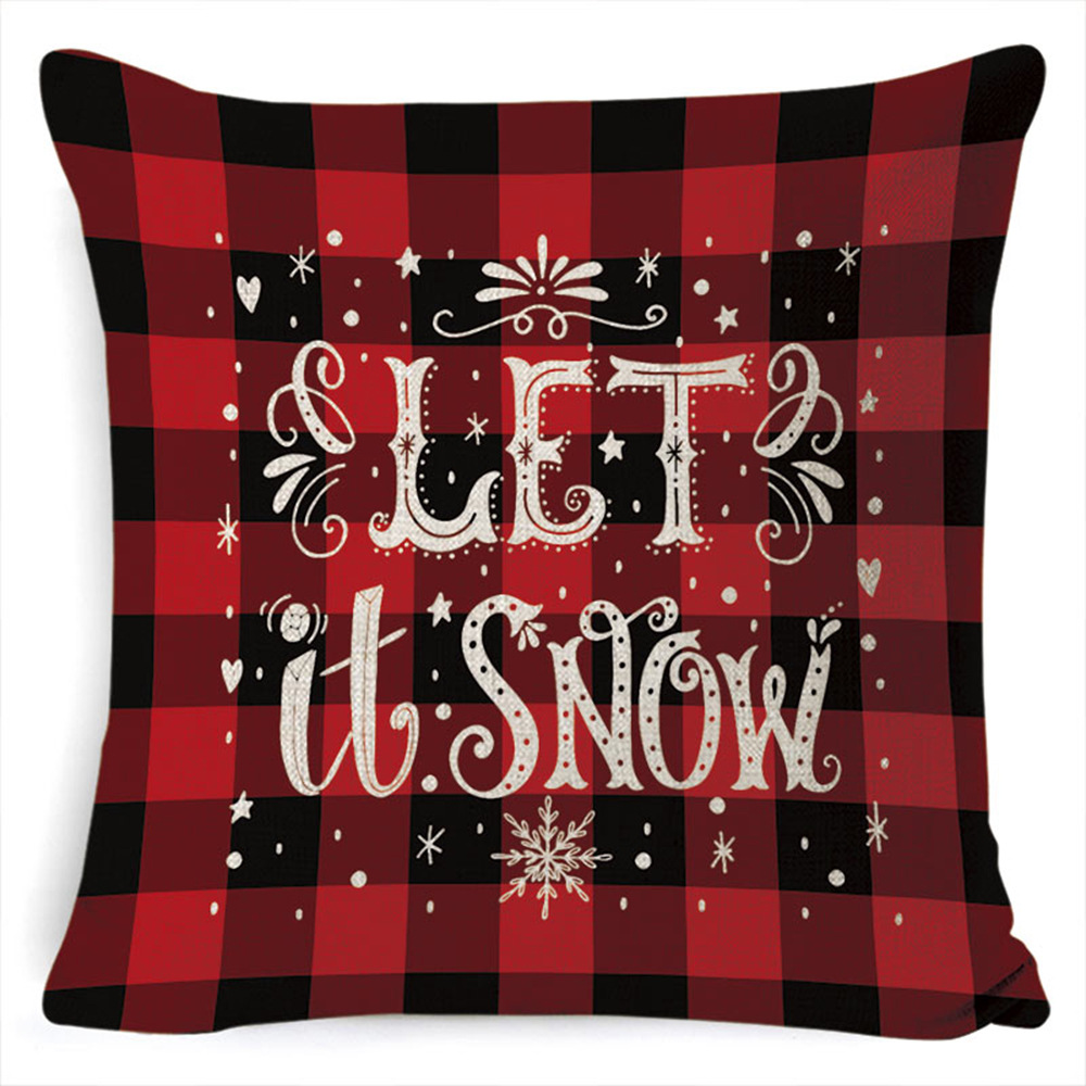 Christmas Pillow Case Flax Peach Pillowcase Amazon Home Sofa Nordic Holiday Pillow Application Scenario