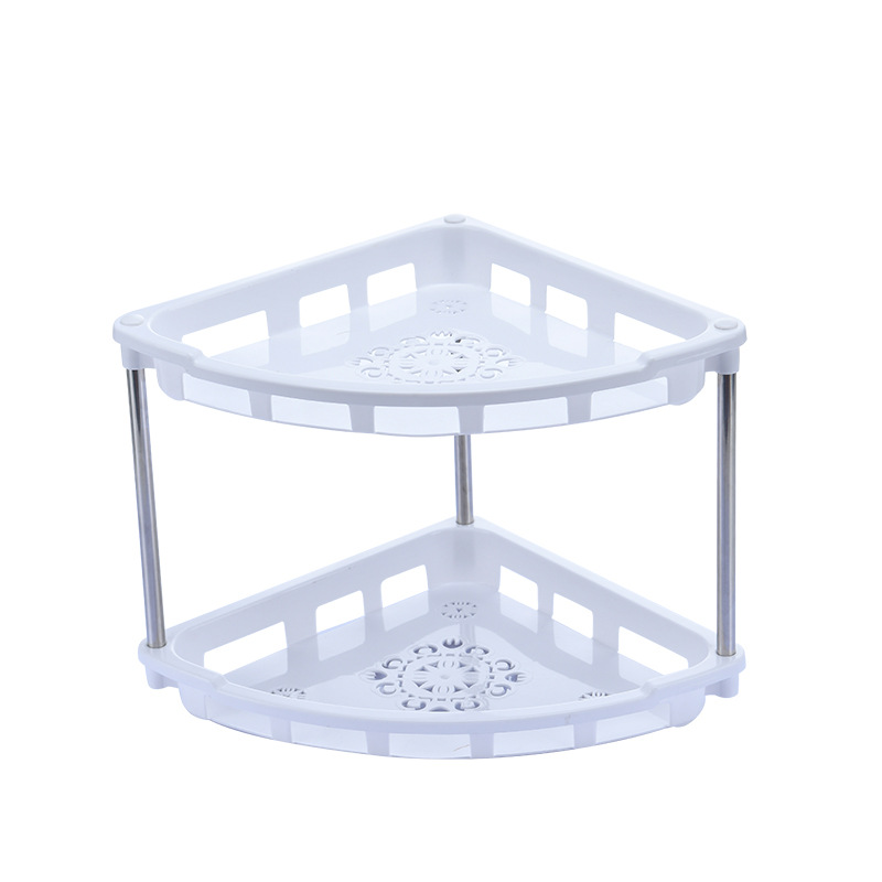 Non-drilling bathroom storage rack, kitchen countertop corner triangular storage rack, seasoning rack, seasoning box storage rack Item Picture