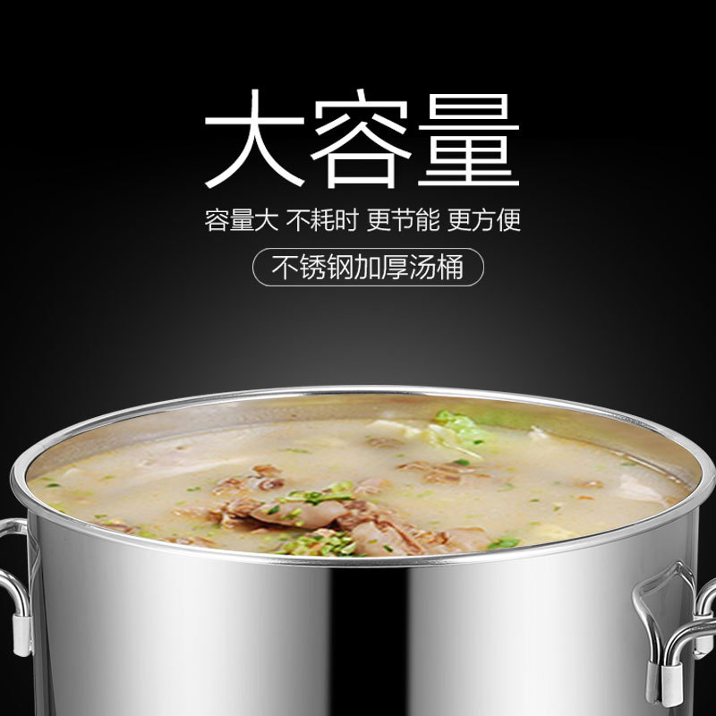 304 Stainless Steel Bucket Double Ears With Lid Soup Bucket Durable Large Capacity Canteen Water Storage Bucket Canteen Commercial Soup Pot Bucket details Picture