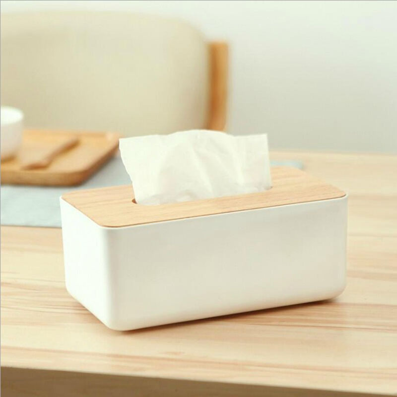 日式木盖纸巾盒遥控器抽纸盒桌面卫生纸盒客厅纸巾抽印广告纸巾盒