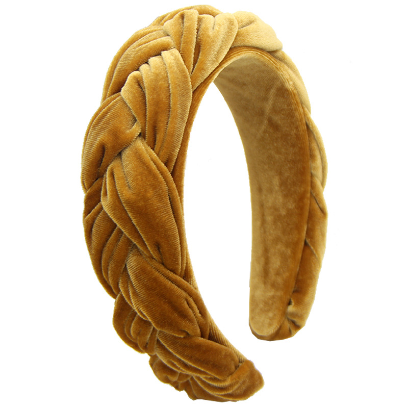 Moda popular trenzas de pelo hoop europa y américa creativo terciopelo de oro tocados transfronterizos nuevo estilo hoop pelo gruta al por mayor Item Picture