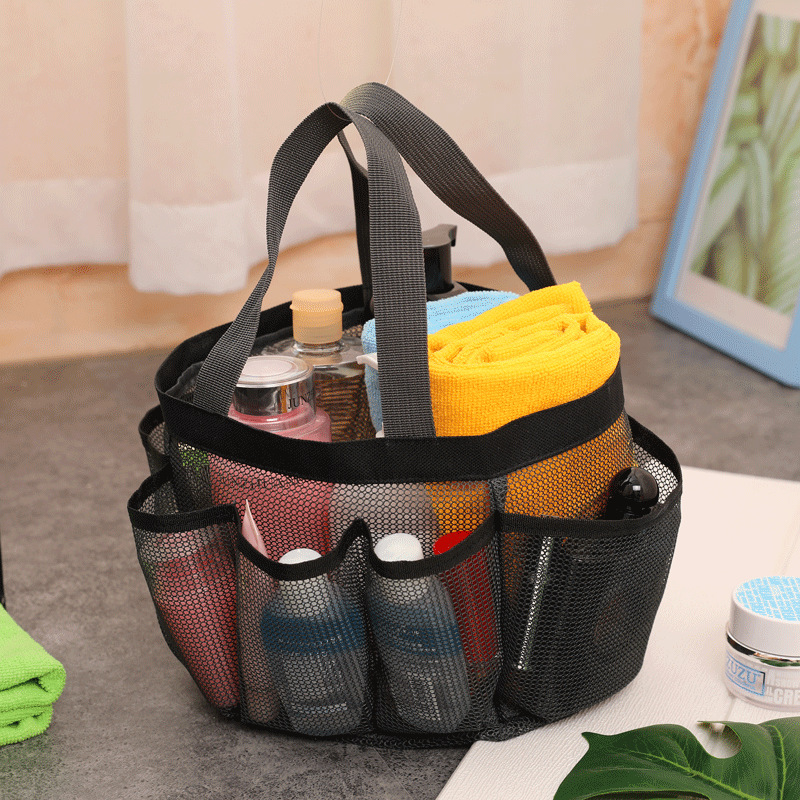 Portable Mesh Beach Bag Makeup Travel Storage Toiletry Bag Mesh Portable Swimming Multi-Pocket Beach Bag Wholesale