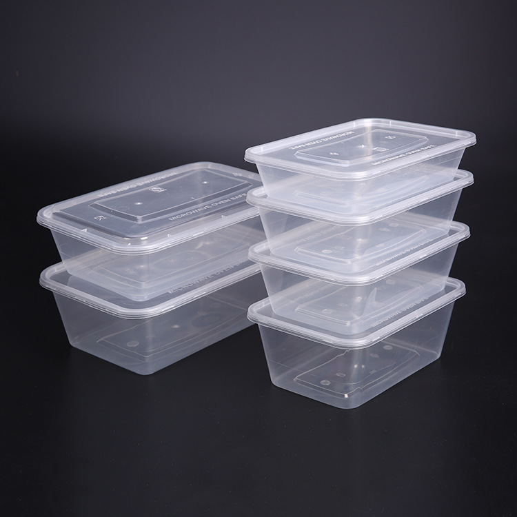 1000ML round disposable lunch box, rectangular plastic packaging, thickened transparent takeout lunch box, fast food bento bowl Application Scenario