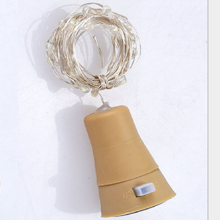 Solar-powered wine bottle stopper LED copper wire light string Christmas decorative atmosphere light details Picture