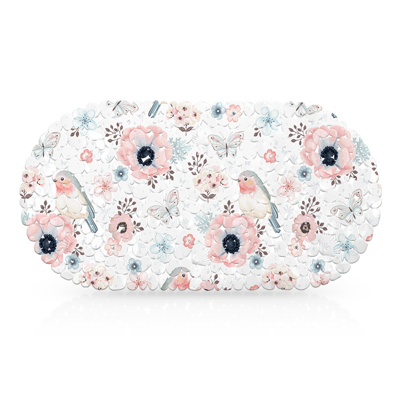 Printed Bath Mat Bath Mat Tpe Shower Bath Mat Nordic Ins Plastic Suction Cup Bath Mat Non-Slip Item Picture