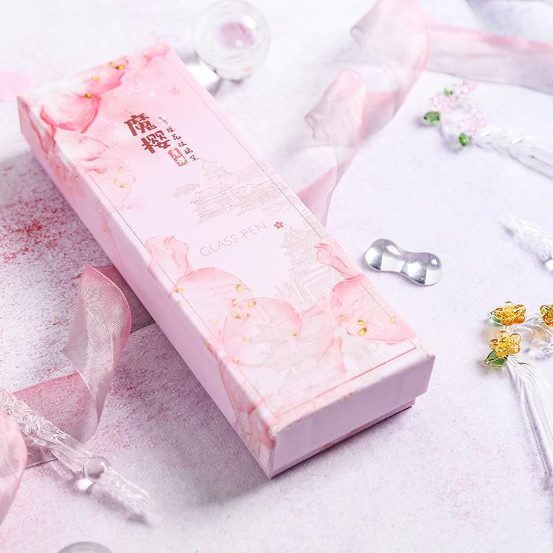 Magic Flower Glass Pen, Student gift Pen, Crystal Dip Pen Set, Pen Gift, Creative Starry Sky Glass Pen details Picture