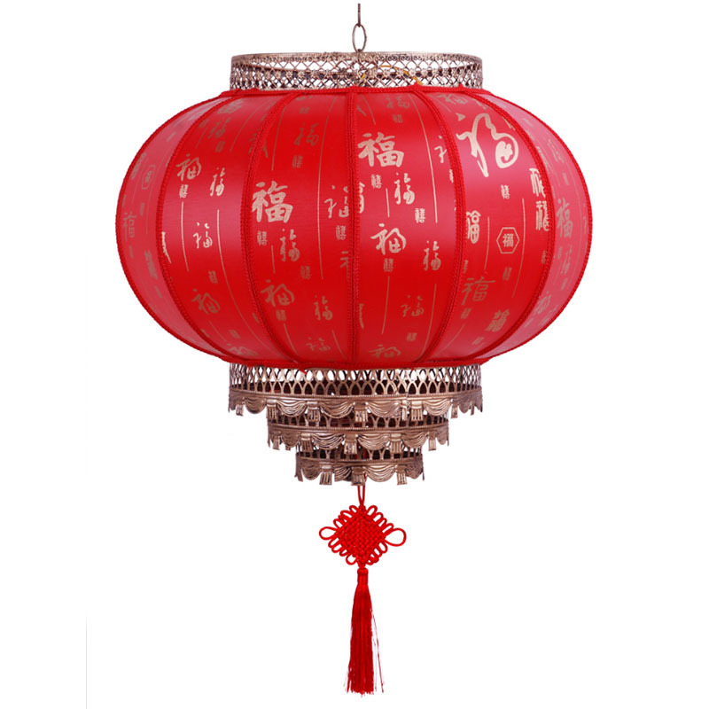 Wholesale of outdoor waterproof and sun-proof sheepskin lanterns, Qingda Red antique iron art balcony decoration lanterns Item Picture