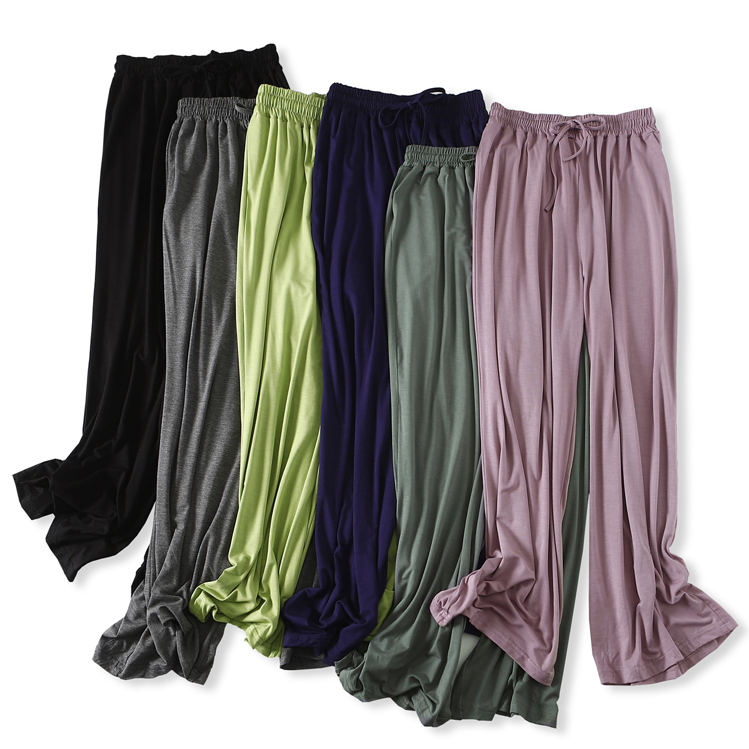 2024 Spring/Summer New Women's Wide Leg Pants Modal Slim Casual Flare Pants Women's Fashion Brand All Match Swing Leg Pants