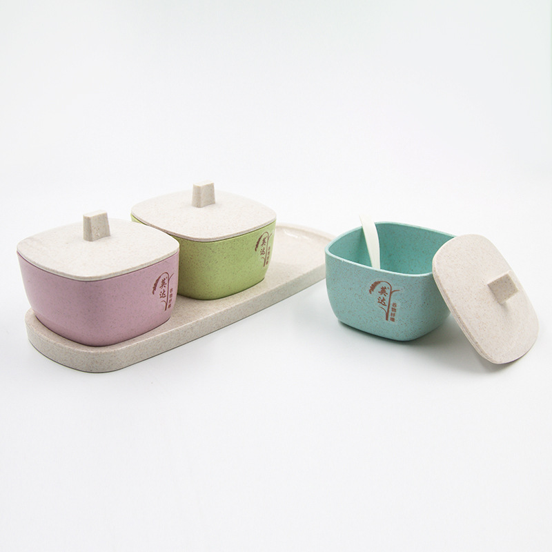 Three or four sets of seasoning boxes, salt and sugar seasoning boxes, multi-style seasoning combination sets, seasoning jars Specification drawing