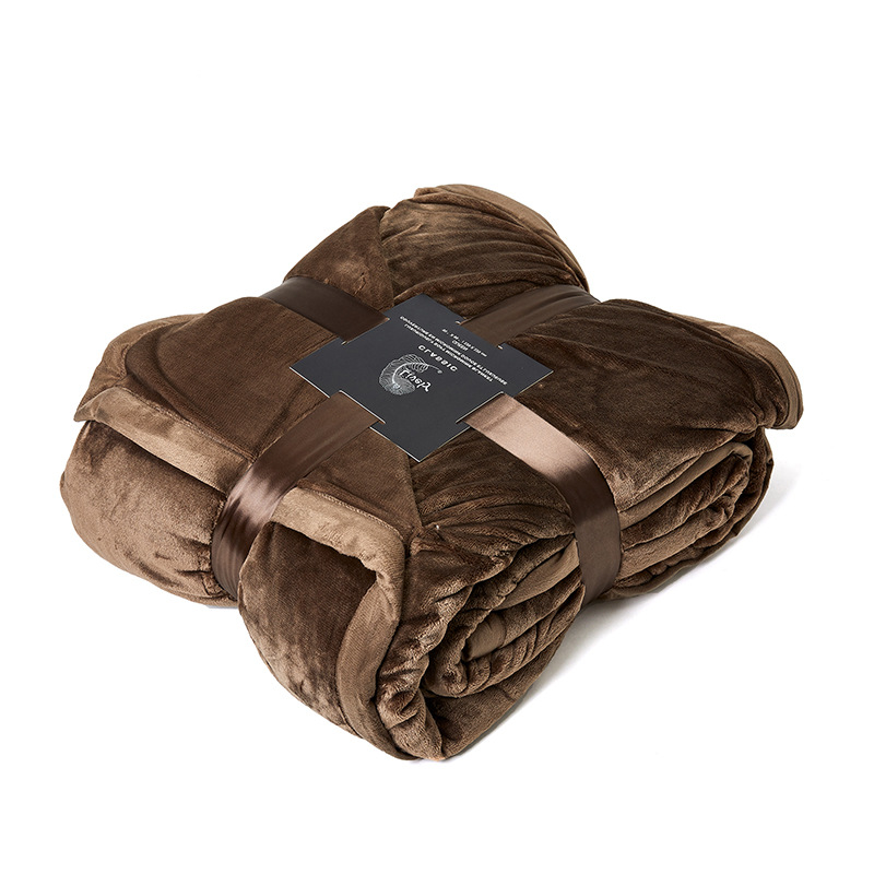 Lively毛毯 秋冬北欧风法兰绒毯子双层加厚6斤重包边加绒空调盖毯