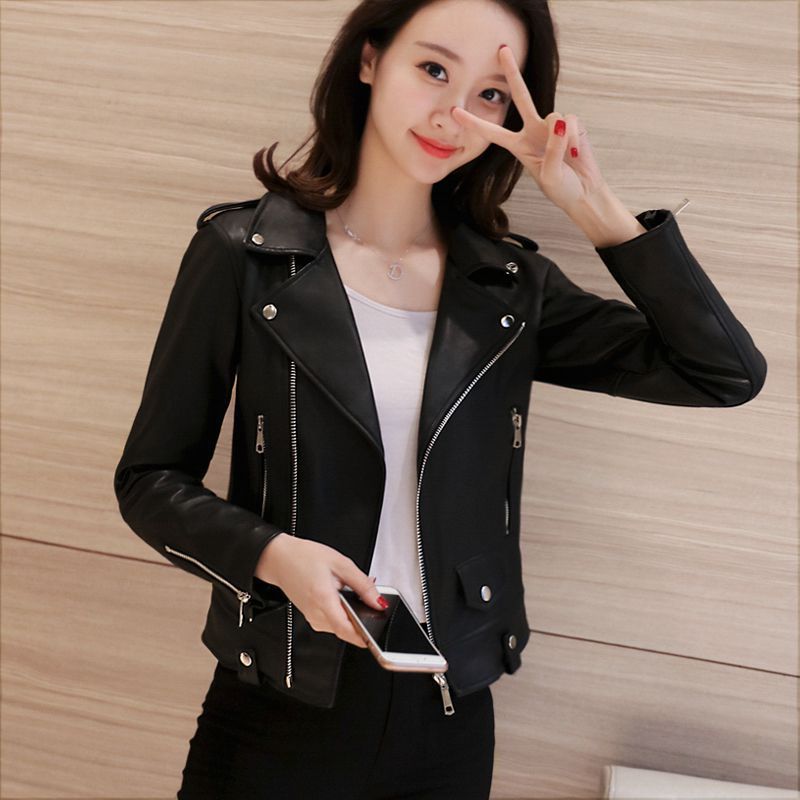 Wholesale 2024 Spring and autumn new Korean-style PU leather jackets for women, short, form-fitting mini coats, motorcycle suits and leather jackets Application Scenario
