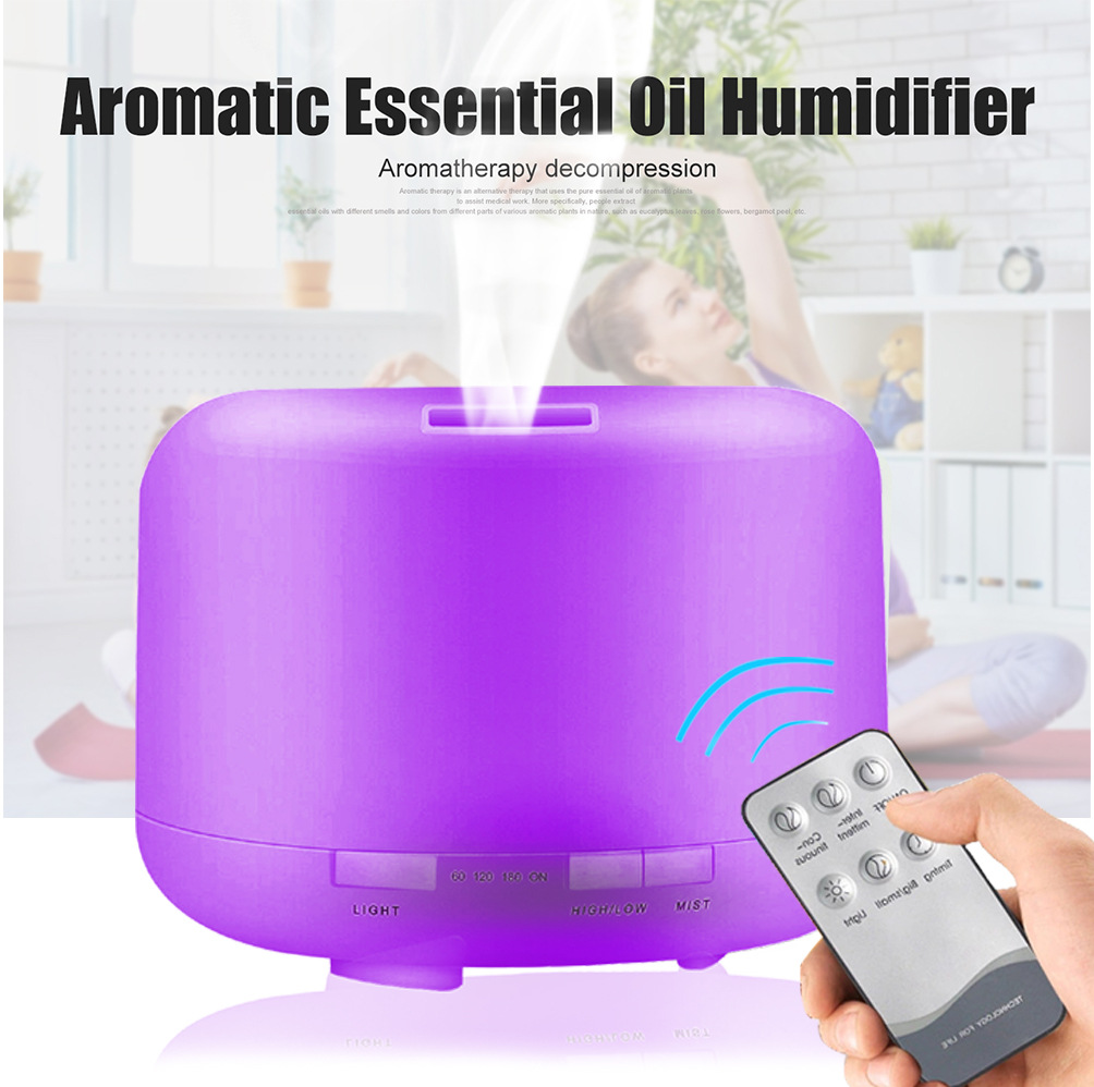 Muji ultrasonic aroma diffuser, 500ml humidifier, seven-color remote control aroma diffuser, essential oil blower, essential oil spray details Picture