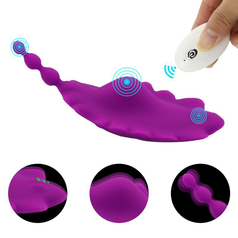 New silicone 10-band wireless remote control little bee invisible wearable butterfly female flirting masturbation device full figure