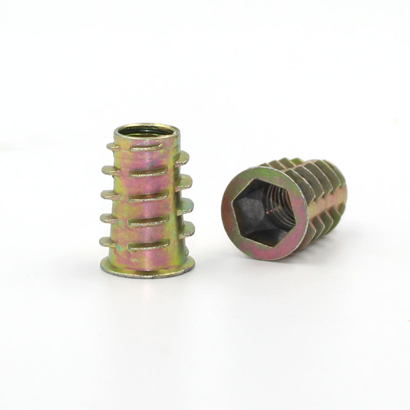 Zinc alloy trapezoidal nuts, furniture nuts with internal and external threads, solid wood embedded nuts, and embedded hardware accessories Application Scenario