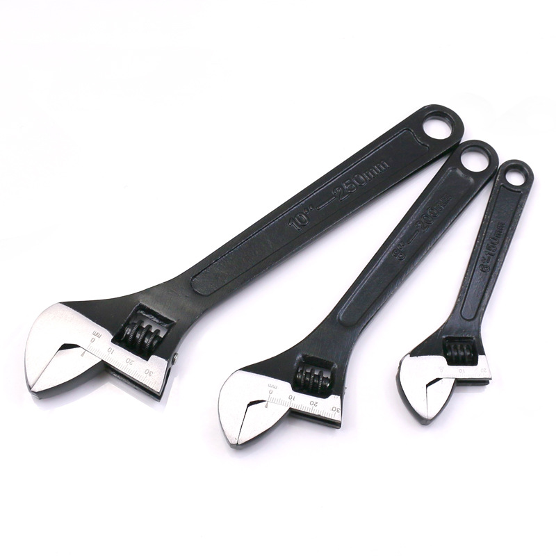 Wholesale all-steel 2.5-inch, 4-inch, 6-inch, 8-inch, 10-inch, 12-inch and 15-inch adjustable wrenches, large opening quick adjustable wrenches Specification image