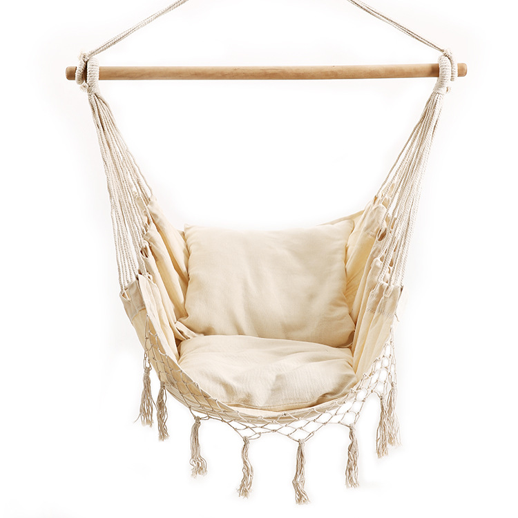 Homestay cotton rope tassel linen hanging basket, indoor home single person balcony, internet-famous swing, Amazon cradle rocking chair