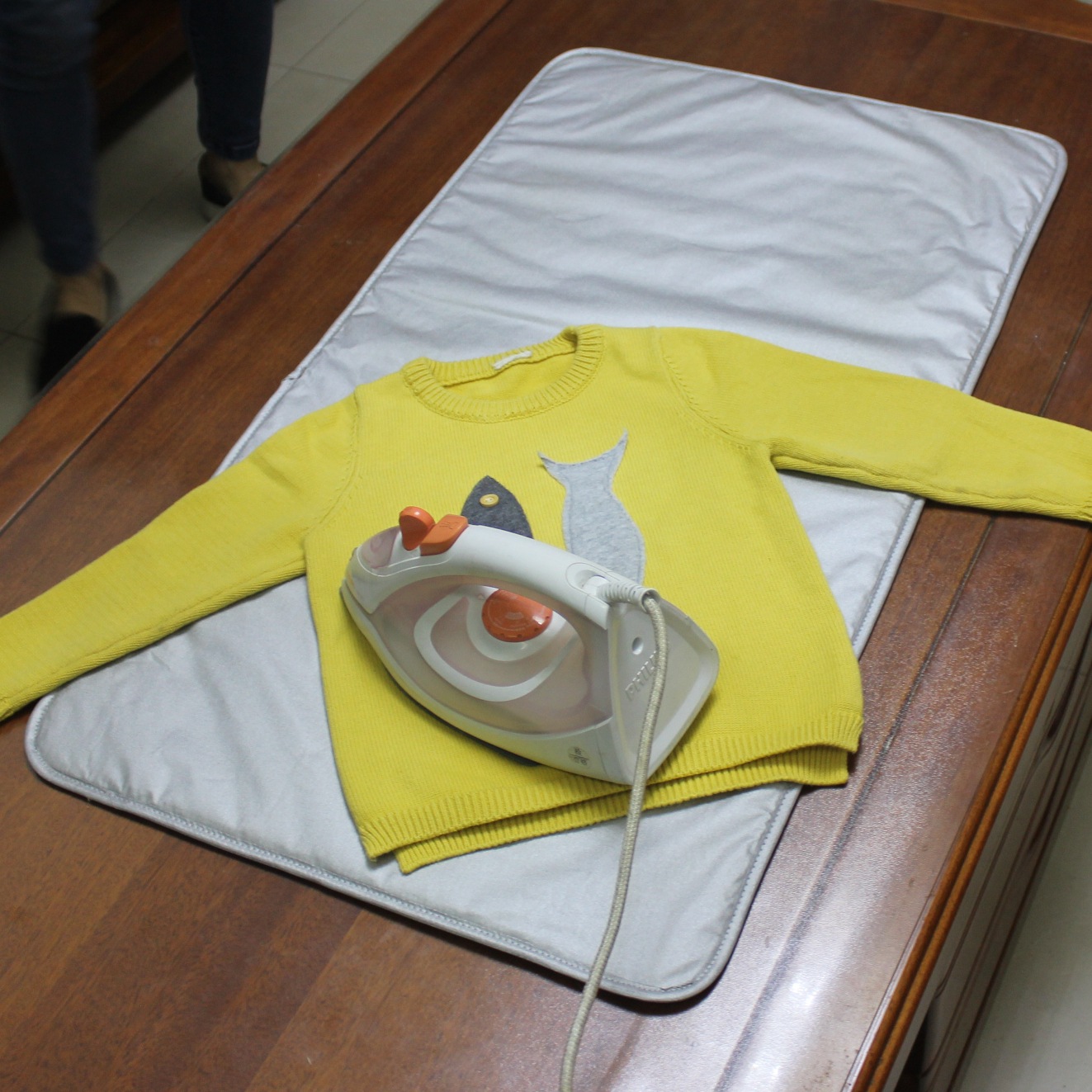 [Hold] Ironing Mat Portable Ironing Mat All Cotton Coated Silver Iron Mat Thickened High Temperature Resistant Ironing Folding details Picture