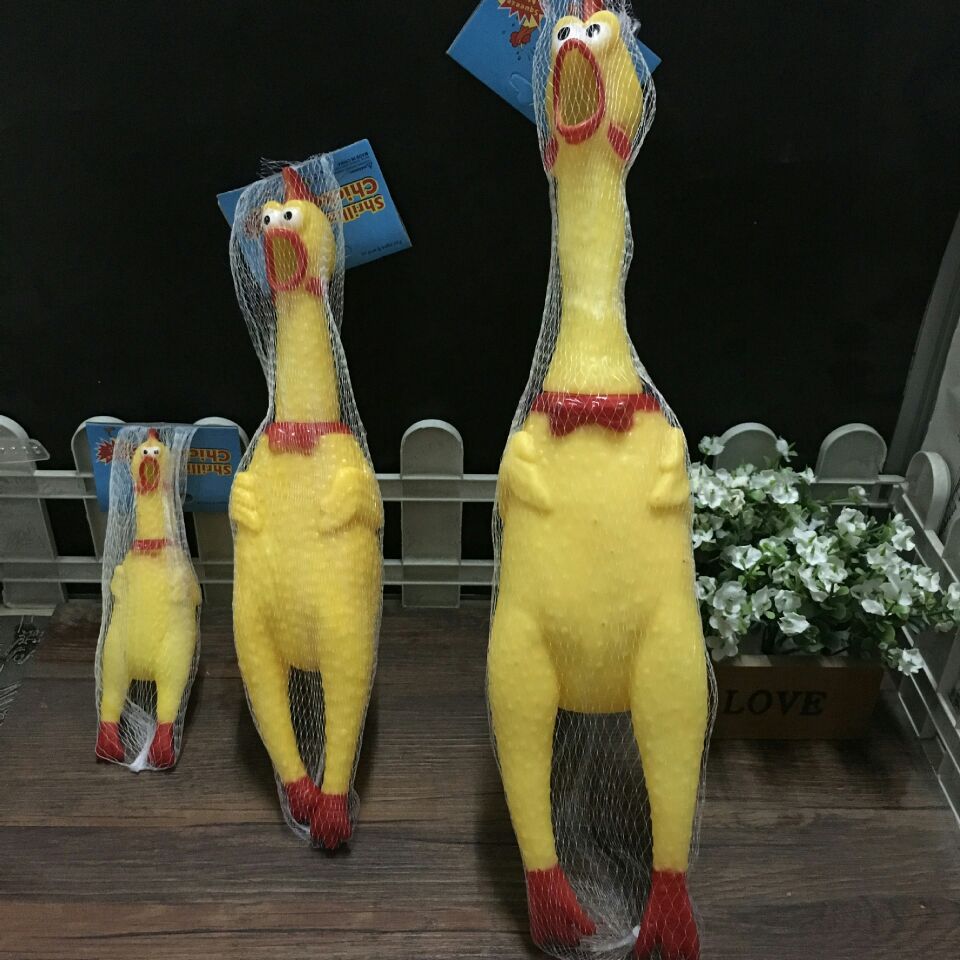 The "Screaming chicken" sound toy is novel and unique. It's a prank toy that plays tricks on people to vent and relieve stress. The "screaming chicken" is large, small, and yellow Application Scenario