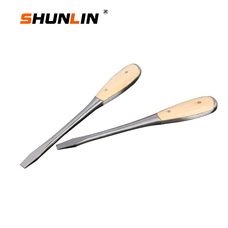 Stock Supply Linyi Manufacturers Shun Lin Grip Screwdriver 45# Steel 6 Inch Wooden Handle One Word Screwdriver Wooden Handle Item Picture