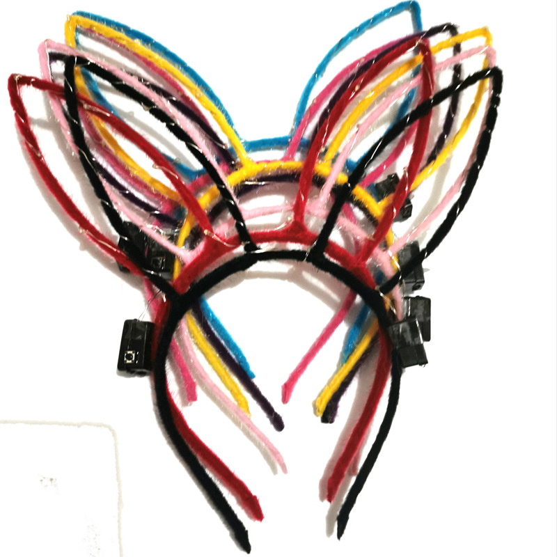 Night market children's luminous toys, glittering headwear, garlands, cat ears, rabbit ears, hair bands, ground promotion, QR code scanning small gifts Item Picture