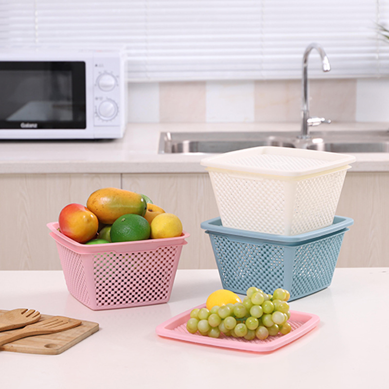 Plastic Storage Basket Home Hollow Simple Storage Box Drain Basket Kitchen Washing Basket Fruit Basket Pet Hamster Basket Specification drawing