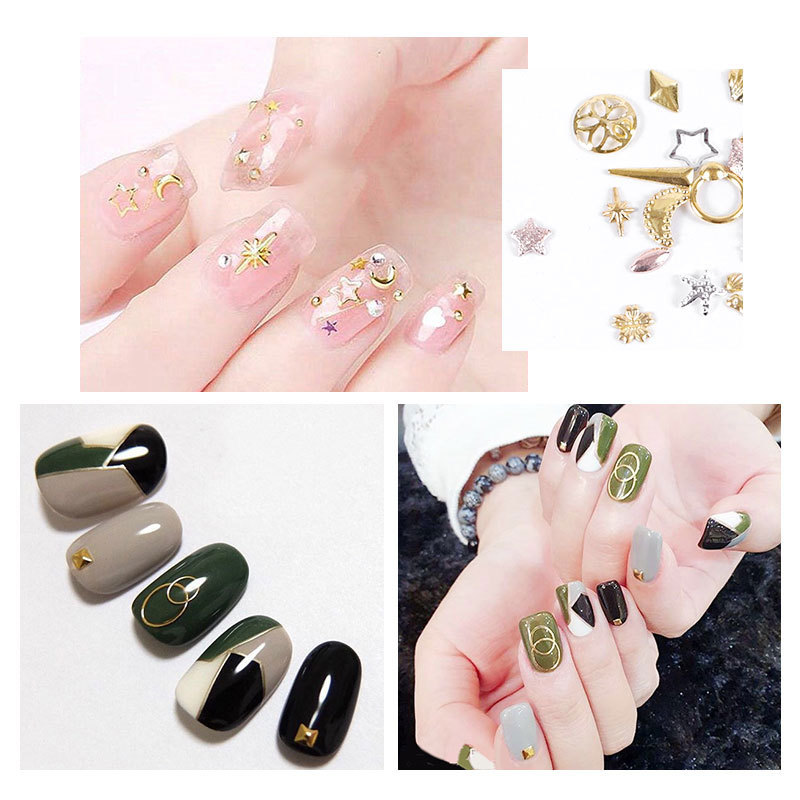 Nail art accessories Star Moon rivet day hollow-out alloy nail decoration rivet accessories manufacturers direct Item Picture