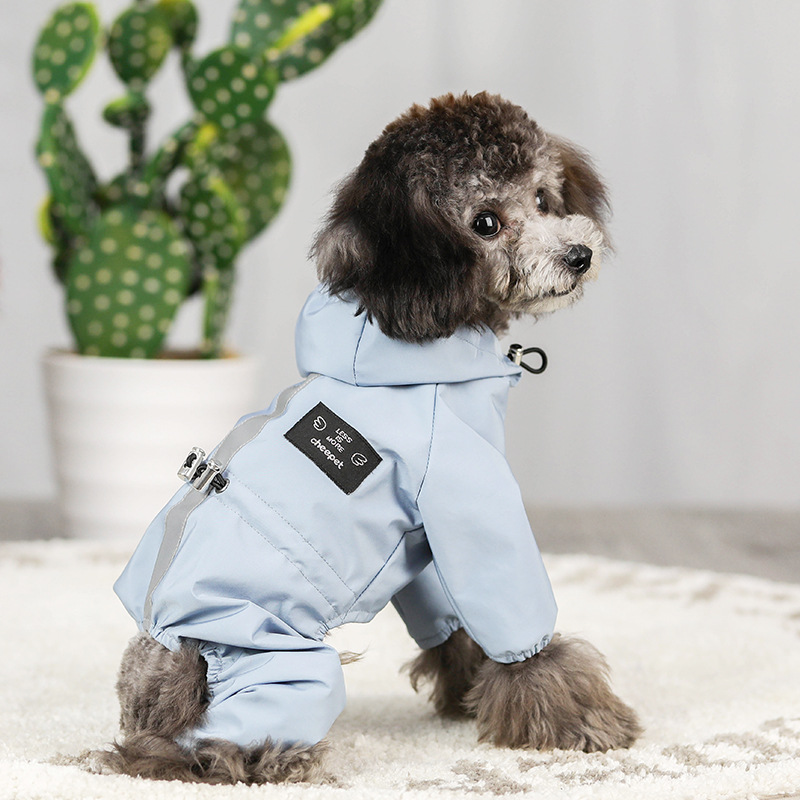 宠物狗狗服装 防雨透气反光衣服  狗四脚雨衣猫狗用品
