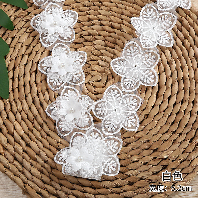 New three-layer organza lace craft accessories and clothing accessories with multi-color beaded organza lace Application Scenario