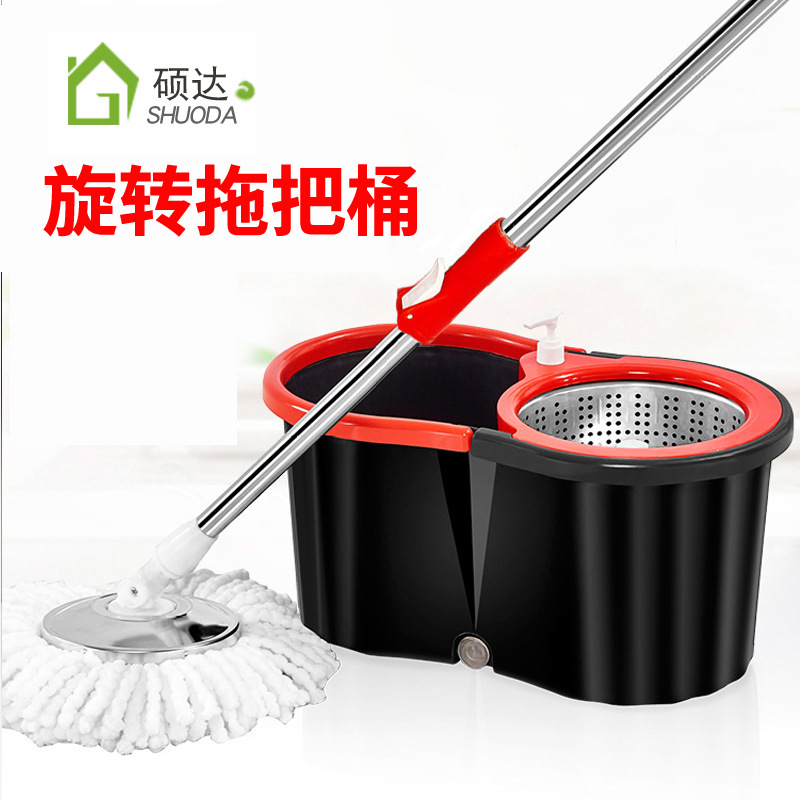 批发8字桶双驱动旋转懒人免手洗墩布套装家用清洁圆头吸水拖把