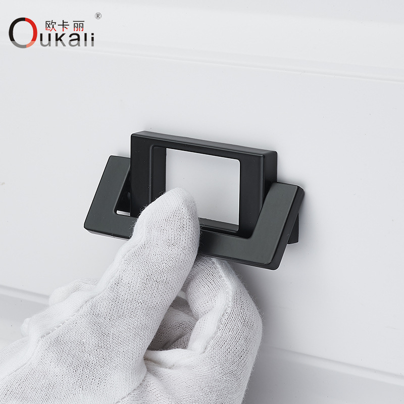 Okali sliding door drawer bedside table concealed lock flat handle tatami hidden exposed wardrobe no need for drilling concealed handle details Picture