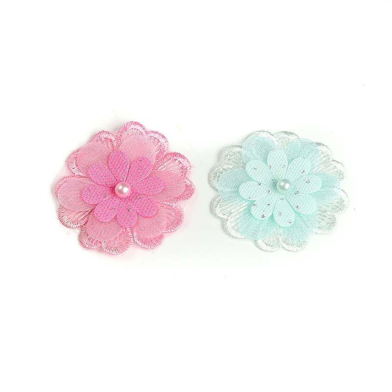 Beaded organza three-dimensional flower three-layer organza lace clothing accessories Item Picture