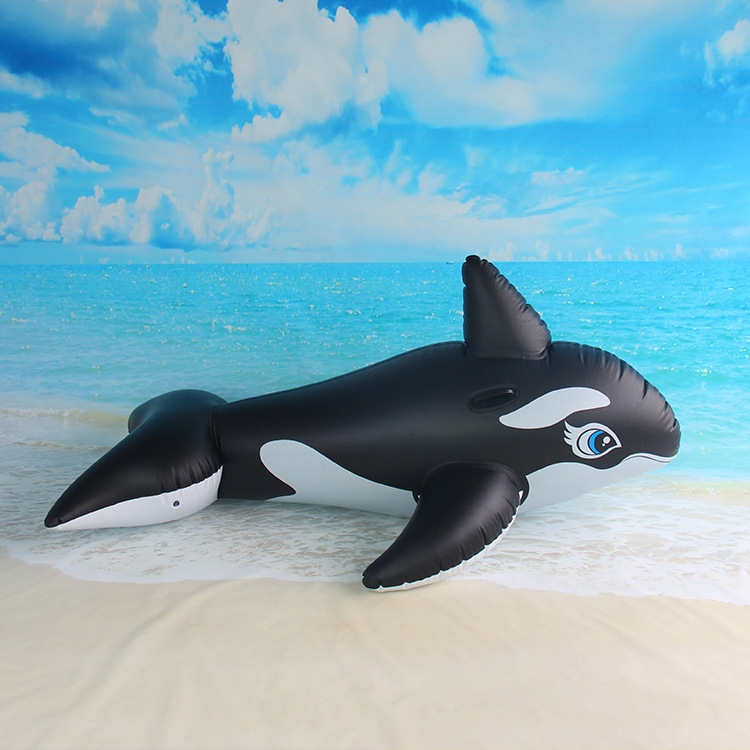 Hongyu's in-stock inflatable whale mount thickened bestseller, the large black whale mount PVC shark float details Picture